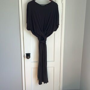 Zara navy blue T-shirt dress with cross belt details.  Size M